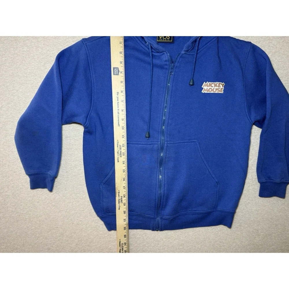 Vos Sports Mickey Mouse Blue Zip Up Sweater With Hood Blue Junior Size 18 Xl